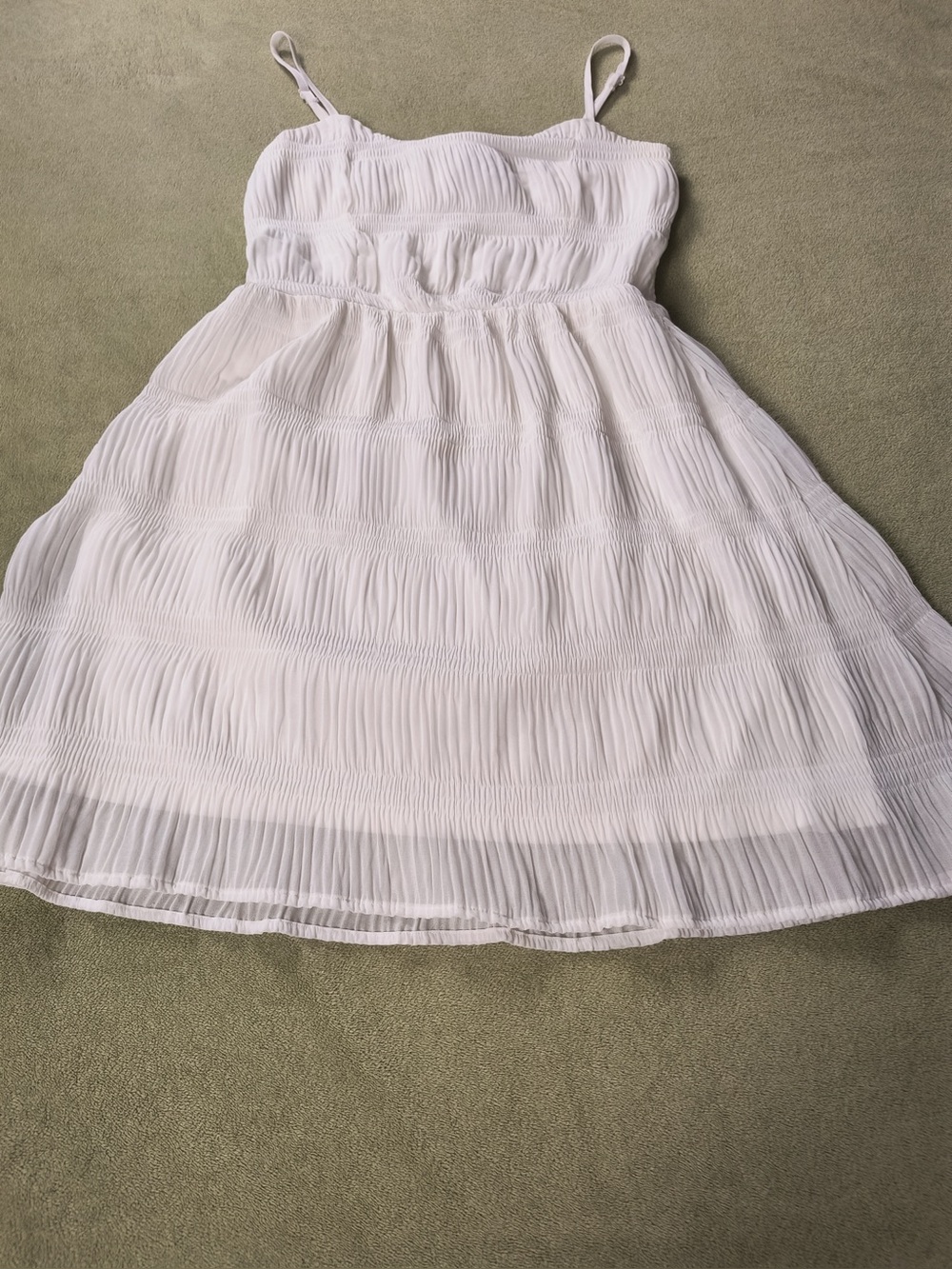 Dance & Marvel White Tiered Spaghetti-Strap Midi Dress